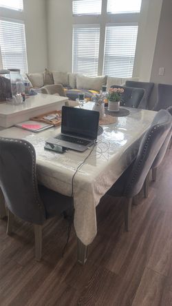 Large Dining Table with 6 Chairs