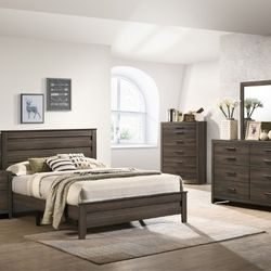 4 PCS QUEEN SIZE BEDROOM SET (BRAND NEW)(((MATTRESS NOT INCLUDED)))