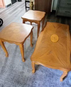 3 Piece Wooden Table Set 