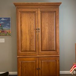 Solid wood large entertainment center