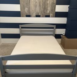 Gray Full Size Bed Frame & 7” Mattress 