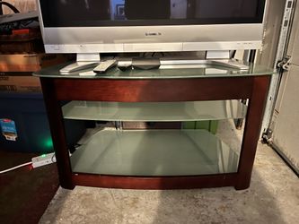 TV stand with  glass shelves