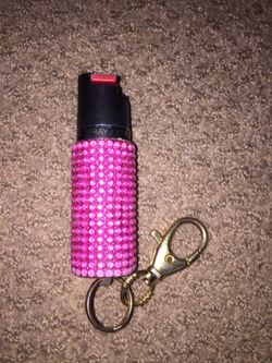 Pink prepped spray keychain