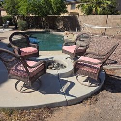 Four Swivel Patio Chairs 