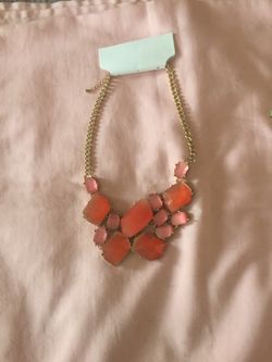 Coral color necklace