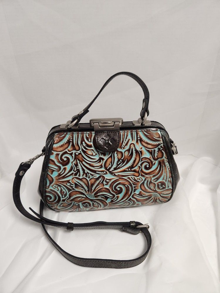 Patricia Nash Gracchi Satchel Leather Handbag Purse