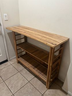 Rattan bamboo console table