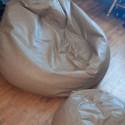 Oversized Beanbag Chair With Ottoman
