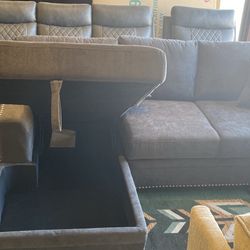 Sale New Sofa With USB Change Color Gray Free Delivery 🚚 Whit A Bed Inside