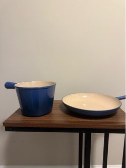Le Creuset 1.5qt sauce pan and frying pan