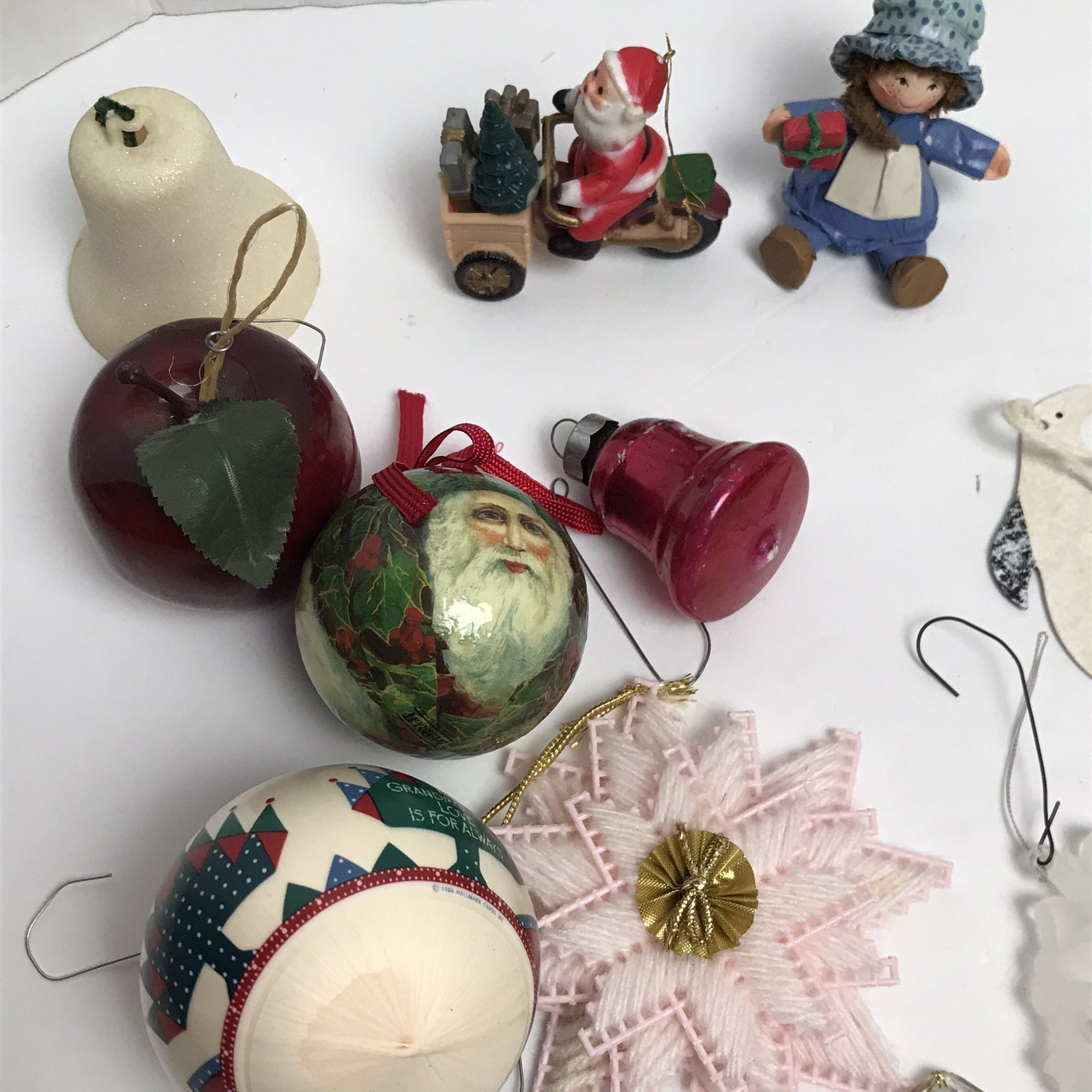 Huge Lot of 21 Vintage Christmas Ornaments Santa Snowflake Soldier