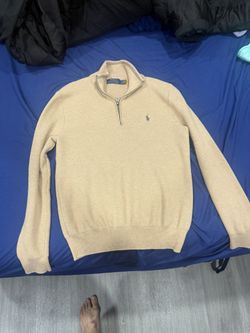 NEW Polo Quarter Zip Beige Small