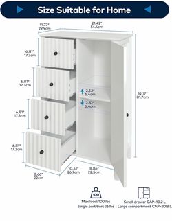 Wooden Bathroom Organizer with 4 Slide-Out Trays & Adjustable Shelf – Floor Stand for Shower Supplies, Toiletries & Bath Accessories, Moisture-Resista