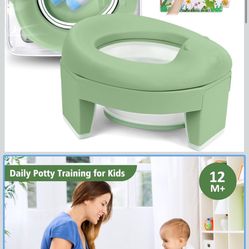MCGMITT Portable Potty for Kids Travel - Foldable Training Toilet Chair for Toddler Girls with Storage Bags, Potty Training Toilet for Outdoor and Ind