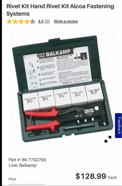 Balkamp Hand Rivet Kit with Case