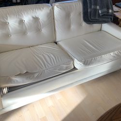 Faux Leather Couch With Hide-a-bed