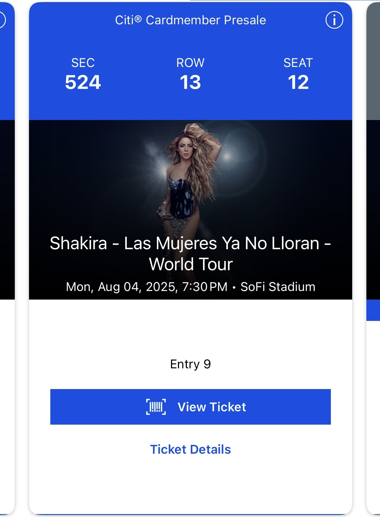 Shakira Concert Tickets 