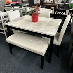 5 pc white/black dining set
