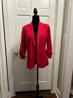 Red blazer stoosh medium m business casual jacket lace going out fun sexy meetin