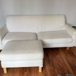 Ikea Nikkala Sofa + Kalstad Ottomman (Slipcover)