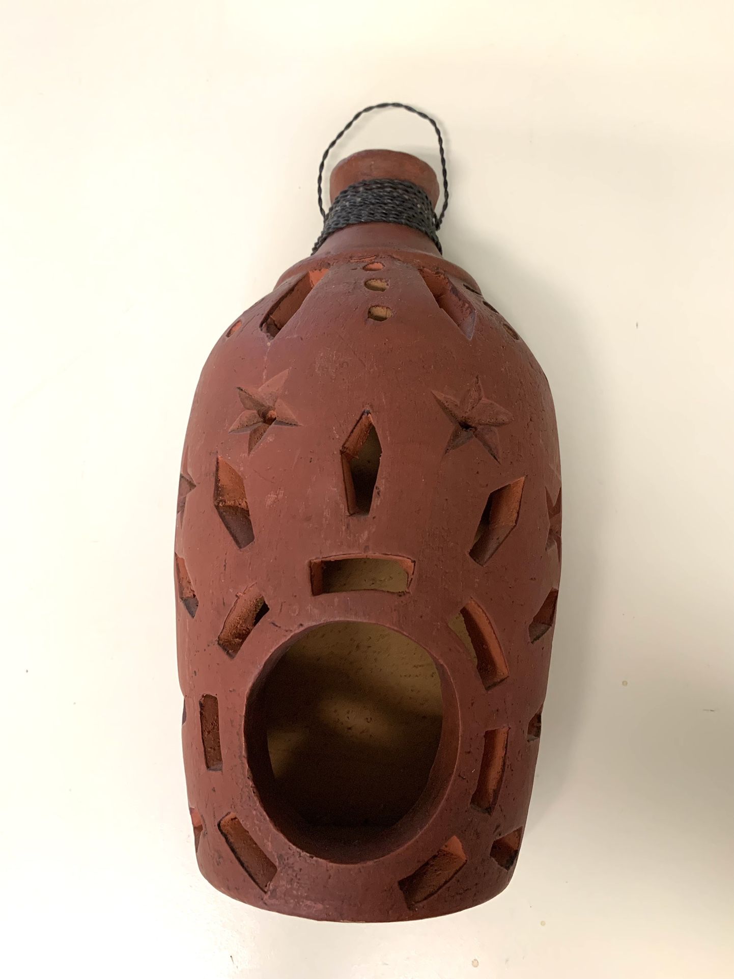 Ceramic Lantern, Small Dried Flower In Terracotta Pot