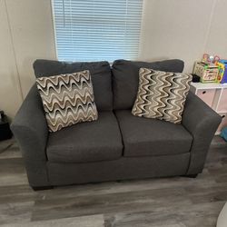 2pc Dark Gray Sofa 