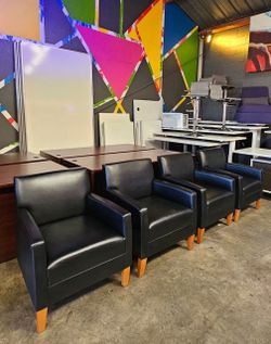 Bernhardt Black Leather Chairs