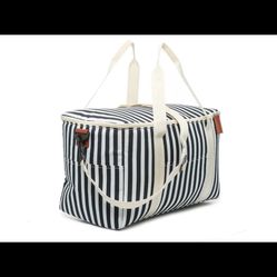 DSW Cooler bag tote navy blue & white stripes