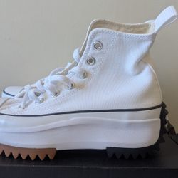 Converse Run Star Hike Hi White Men's 3 Women's 4.5 166799C Platform Shoe High