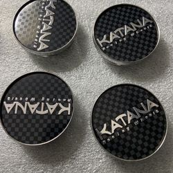 KATANA RACING WHEELS CENTER CAPS 60MM DIAMETER C-187-1 CKR13C SET OF 4 Caps