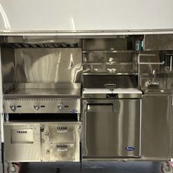 Sidewalk Food Vendor Grill Cart
