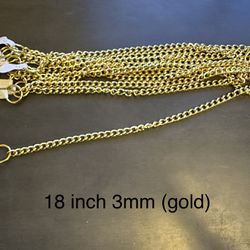 Gold Dog Slip Chain Collar 