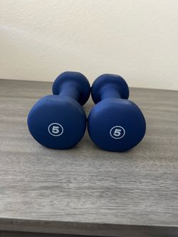 5 pound weights, two 5 pound weights