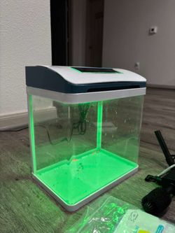 2 Gallon Fish Tank Setup with Color Changing LED Lights 🐠