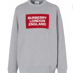 Burberry Logo Patch Cotton Sweatshirt Size S