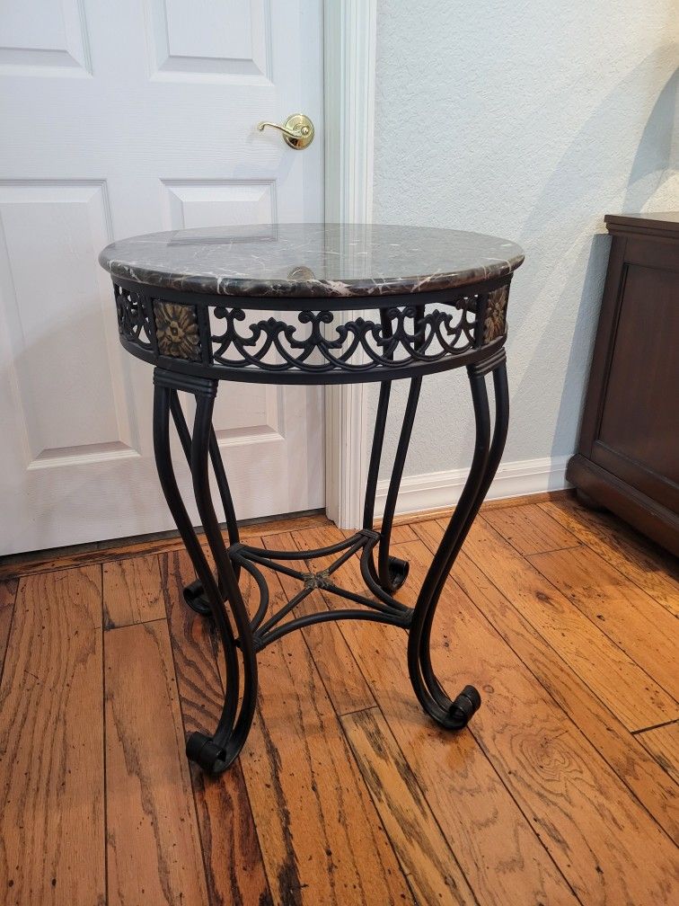 Marble Iron Foyer Table