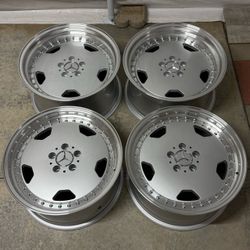 18" AMG Monoblock AERO 3 Style Wheels Staggered 17x8/9.5 +25 Silver Fit R129 SL320 SL500 SL600 W124 W140