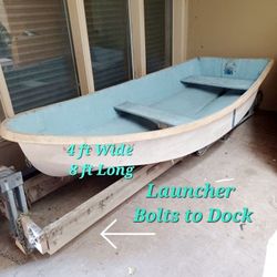 Boat 8 Ft Long 4 Ft Wide Fiberglass 
