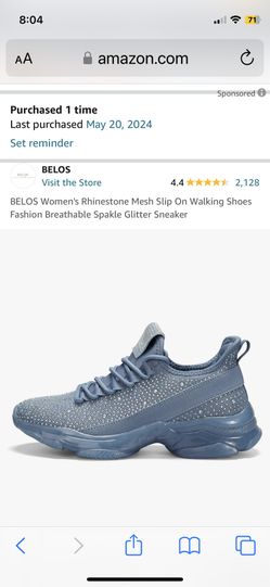 Belos Womens Rhinestone Sneakers 