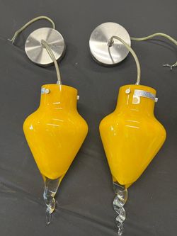 Yellow Murano Style Glass Pendant Lights