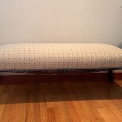 Queen Anne Style Bench – Walnut, Upholstered