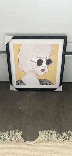 Framed Modern Pop-Art Wall Print – 25” x 25”