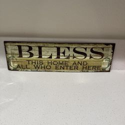 18.5” Bless This Home Metal Decor