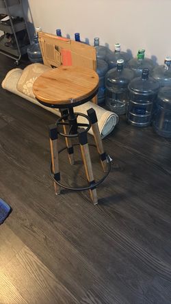 Adjustable wooden stool