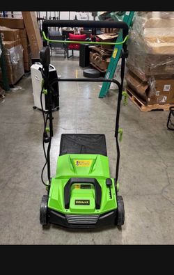 New 13" 12A Corded Electric Self-Propelled Walk Behind Lawn Dethatcher 40L Collection Bag Lawn Mower