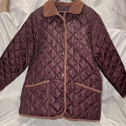 H&M L.O.G.G. Quilted Jacket with Corduroy Collar Small