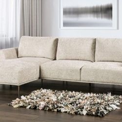 Brand New Light Brown Chenille Modern Style Sectional Sofa 