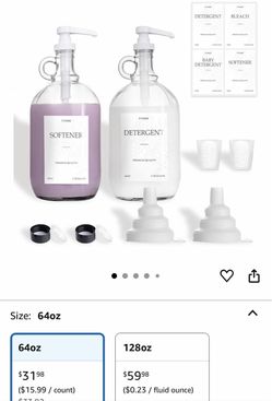 Home & Garden -laundry glass container soap softener bleach etc