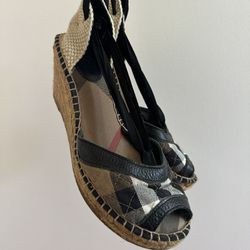 Burberry Espadrille Lace-Up Sandals