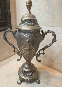Antique Victorian 15” Architectural Bronze/Brass Urn
